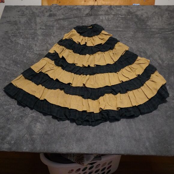 Nancy's Nook Burlap Green Plaid Ruffled Tree Skirt Extra Large Farmhouse cottage - Picture 2 of 5